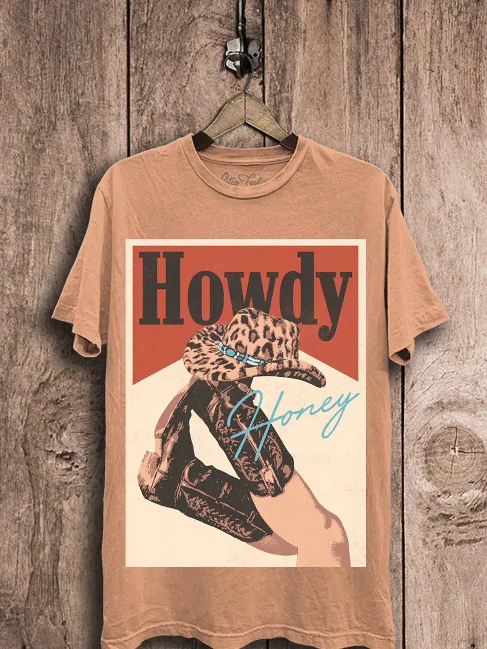 Vintage Howdy Floral Boot Tee