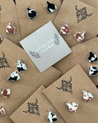 Cow Tag - Faux Cowhide Stud Earrings