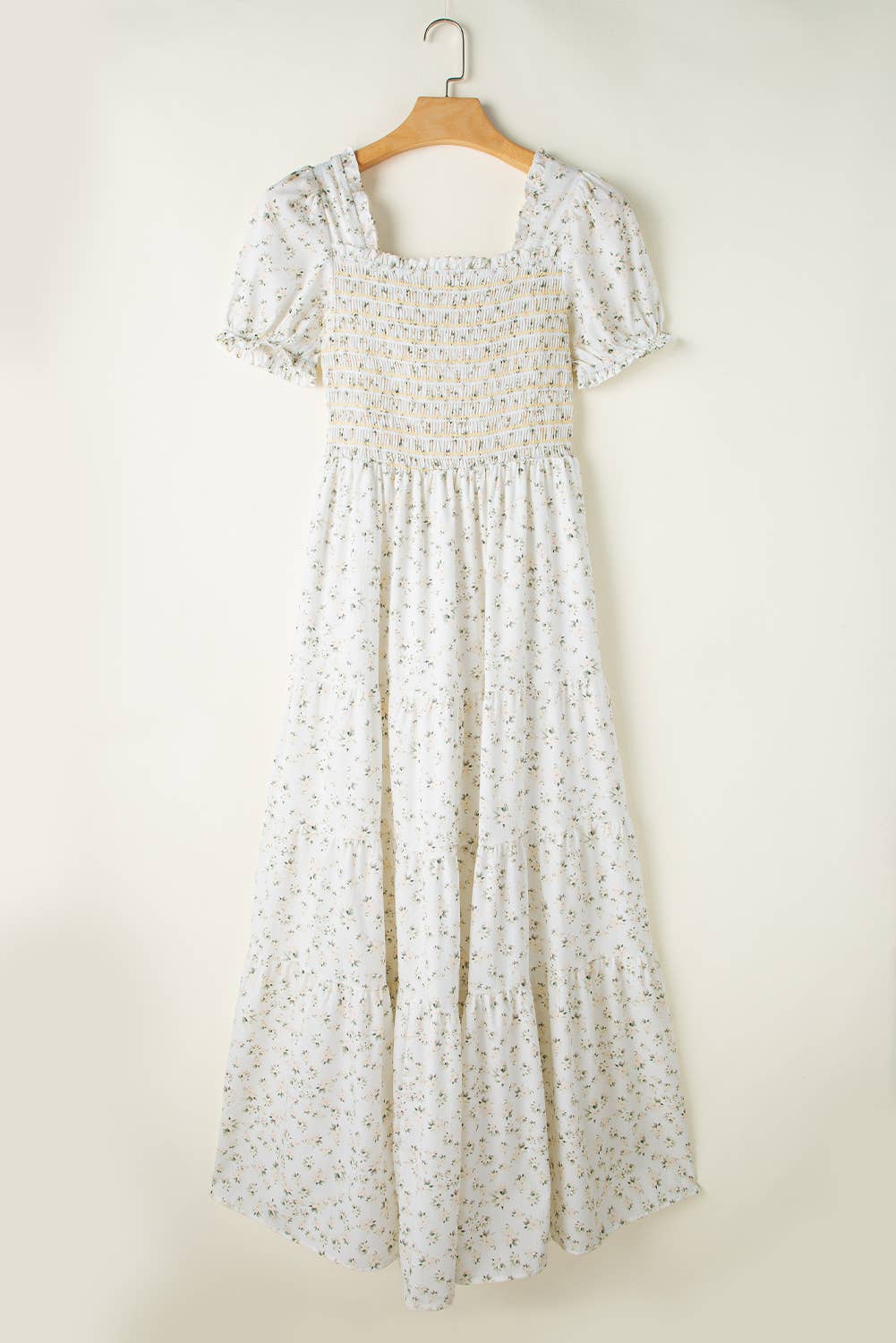 Boho Floral Print Ruffled Shirred Tiered Maxi Dress | S-XL