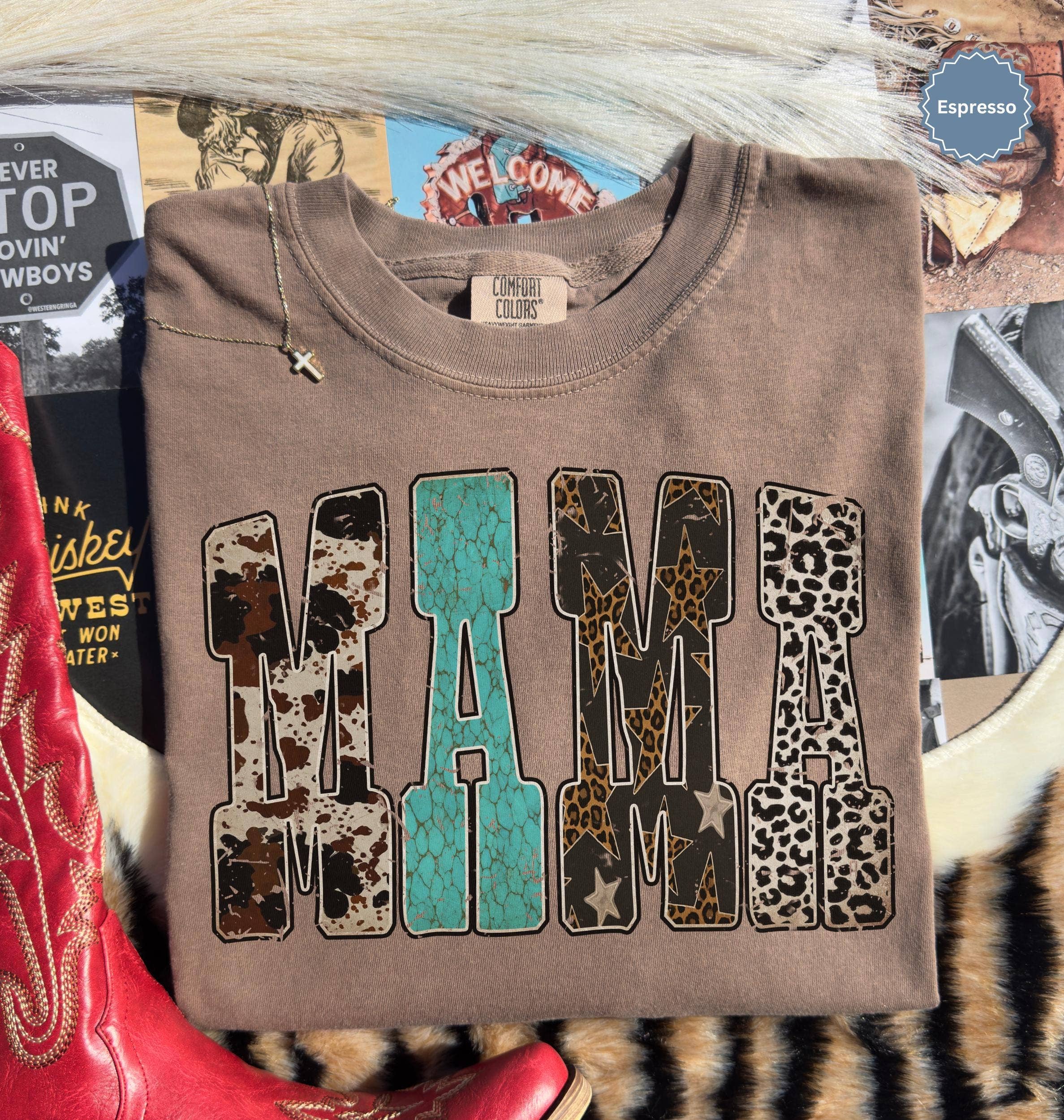 Western Mama Shirt Comfort Colors, Vintage Mama Sweater