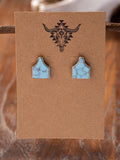 Cow Tag - Faux Cowhide Stud Earrings